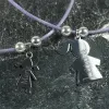 Bijoux personnalis&eacute;s: Pendentif en argent grav&eacute; maman et fille ch&eacute;rubin