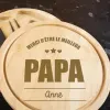 Cadeaux avec le nom: Plateau de fromages en bambou personnalis&eacute; pour papa