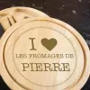 Cadeaux avec le nom: Plateau de fromages personnalis&eacute; 'I love...'