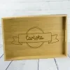 D&eacute;coration: Plateau en bambou personnalis&eacute; avec nom grav&eacute;