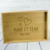 D&eacute;coration: Plateau en bambou personnalis&eacute; pour couple