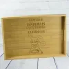 D&eacute;coration: Plateau personnalis&eacute; amusant en bois grav&eacute; 