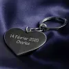 Bijoux personnalis&eacute;s: Porte-cl&eacute;s coeur avec photo grav&eacute;e