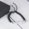 Bijoux personnalis&eacute;s: Bracelet boules et plaque grav&eacute;e