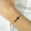 Bijoux personnalis&eacute;s: Bracelet croix en argent personnalis&eacute; plaqu&eacute; or