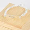 Bijoux personnalis&eacute;s: Bracelet &agrave; perles grav&eacute; en argent pour fille