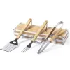 Cadeaux avec le nom: Set barbecue grav&eacute; 'Bambou'