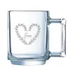 Mugs personnalis&eacute;s: Tasse en verre personnalis&eacute;e avec dessin et pr&eacute;nom grav&eacute;s 