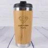 Cadeaux avec le nom: Thermos en bambou grav&eacute; pour le p&egrave;re