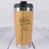 Cadeaux avec le nom: Thermos en bambou grav&eacute; pour le p&egrave;re
