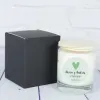 Cadeaux avec le nom: Bougie personnalis&eacute;e avec pr&eacute;noms et date