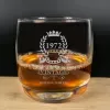 Art de la table personnalis&eacute;: Verre &agrave; whisky grav&eacute; '50 ans' &eacute;dition limit&eacute;e