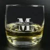 Art de la table personnalis&eacute;: Verre &agrave; whisky personnalis&eacute; grav&eacute; avec initiale et nom