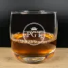 Art de la table personnalis&eacute;: Verre &agrave; whisky personnalis&eacute; grav&eacute; d'initiales
