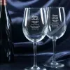 Art de la table personnalis&eacute;: Verres &agrave; vin cadeau de d&eacute;part en retraite
