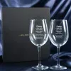 Art de la table personnalis&eacute;: Verres &agrave; vin cadeau de d&eacute;part en retraite