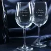 Art de la table personnalis&eacute;: Verres &agrave; vin personnalis&eacute;s grav&eacute;s avec message