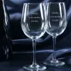 Art de la table personnalis&eacute;: Verres &agrave; vin personnalis&eacute;s grav&eacute;s avec message