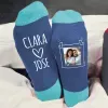 Cadeaux avec le nom: Chaussettes personnalis&eacute;es BIO pour couple