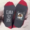 Cadeaux avec le nom: Chaussettes personnalis&eacute;es BIO pour couple