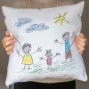 D&eacute;coration: Coussin carr&eacute; avec le dessin de votre enfant