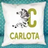 D&eacute;coration: Coussin personnalis&eacute; 'alphabet animalier'