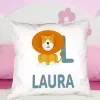D&eacute;coration: Coussin personnalis&eacute; 'alphabet animalier'