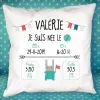 D&eacute;coration: Coussin nouveau-n&eacute; personnalis&eacute;