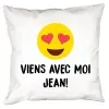 D&eacute;coration: Coussin personnalis&eacute; emotic&ocirc;ne amoureux