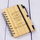 Bloc-notes en bois de bambou personnalisé