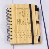Bloc-notes personnalisé en bambou et stylo assorti