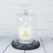 Bougie blanche personnalisée avec monogramme