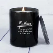 Bougie gravée avec prénom et dédicace