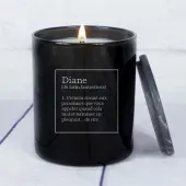 Bougie gravée 'Définition de votre prénom'