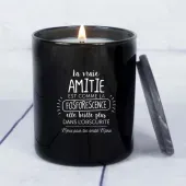 Bougie gravée 'La vraie amitié...'