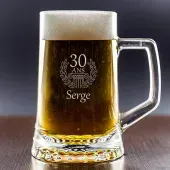 Chope de bière gravée pour anniversaire