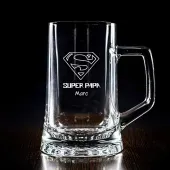 Chope de bière Super papa gravée