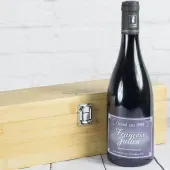 Coffret sommelier gravé avec vin personnalisé