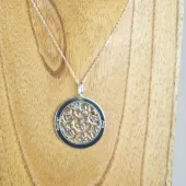 Pendentif argent rosette personnalisé