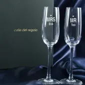 Verres à cava Mme et Monsieur personnalisés