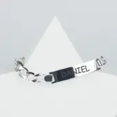 Gourmette pour homme en argent gravée