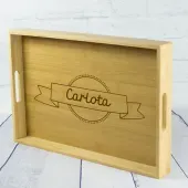 Plateau en bambou personnalisé avec nom gravé