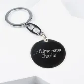 Porte-clés en argent gravé