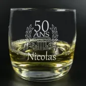 Verre à whisky personnalisé gravé pour les anniversaires