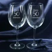 Verres à vin gravés d'anniversaire