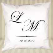 Coussin monogrammé personnalisé