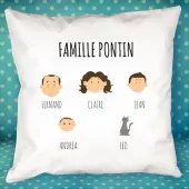Coussin familial personnalisé