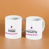 Pack de tasses Saint Valentin personnalisées