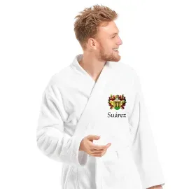Peignoir brodé avec blason