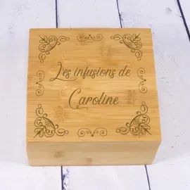 Boîte à thé en bambou personnalisée